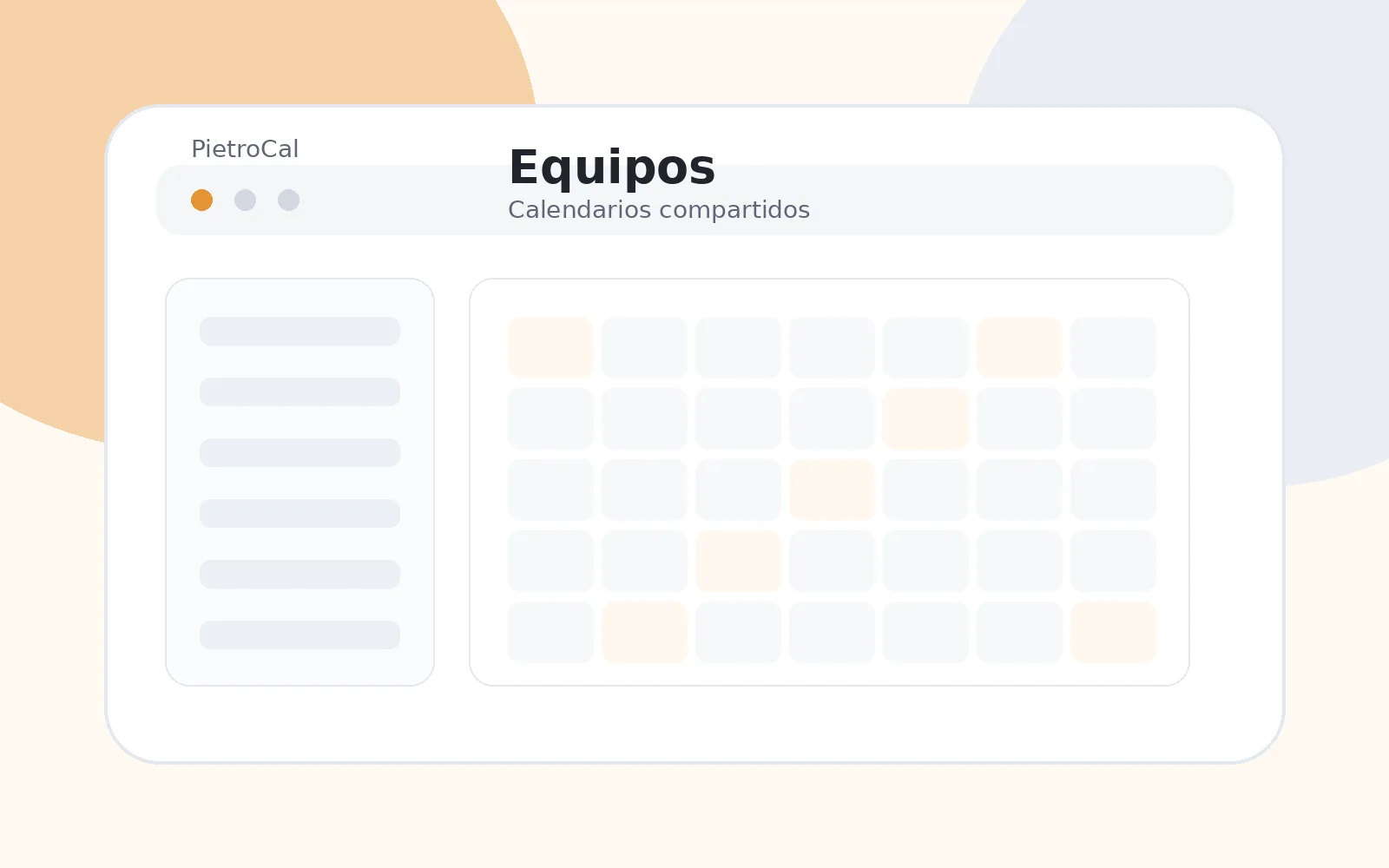 Calendarios compartidos y equipo en PietroCal